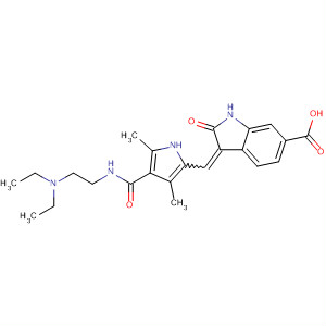 342641-95-6  1H-Indole-6-carboxylic acid,3-[[4-[[[2-(diethylamino)ethyl]amino]carbonyl]-3,5-dimethyl-1H-pyrrol-2-yl]methylene]-2,3-dihydro-2-oxo-