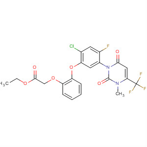344419-99-4  Acetic acid,[2-[2-chloro-5-[3,6-dihydro-3-methyl-2,6-dioxo-4-(trifluoromethyl)-1(2H)-pyrimidinyl]-4-fluorophenoxy]phenoxy]-, ethyl ester