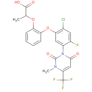 344420-00-4  Propanoic acid,2-[2-[2-chloro-5-[3,6-dihydro-3-methyl-2,6-dioxo-4-(trifluoromethyl)-1(2H)-pyrimidinyl]-4-fluorophenoxy]phenoxy]-