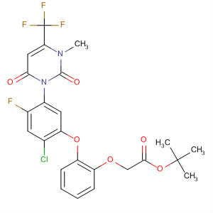 344420-05-9  Acetic acid,[2-[2-chloro-5-[3,6-dihydro-3-methyl-2,6-dioxo-4-(trifluoromethyl)-1(2H)-pyrimidinyl]-4-fluorophenoxy]phenoxy]-, 1,1-dimethylethyl ester