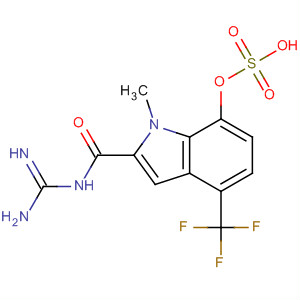 344935-49-5  1H-Indole-2-carboxamide,N-(aminoiminomethyl)-1-methyl-7-(sulfooxy)-4-(trifluoromethyl)-