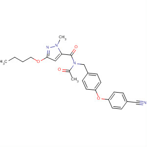 345289-60-3  1H-Pyrazole-5-carboxamide,N-acetyl-3-butoxy-N-[[4-(4-cyanophenoxy)phenyl]methyl]-1-methyl-