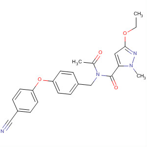 345290-12-2  1H-Pyrazole-5-carboxamide,N-acetyl-N-[[4-(4-cyanophenoxy)phenyl]methyl]-3-ethoxy-1-methyl-