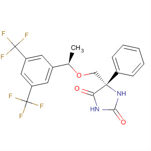 345579-91-1  2,4-Imidazolidinedione,5-[[(1R)-1-[3,5-bis(trifluoromethyl)phenyl]ethoxy]methyl]-5-phenyl-, (5S)-