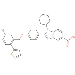 347166-88-5  1H-Benzimidazole-5-carboxylic acid,2-[4-[[5-chloro-2-(2-thienyl)phenyl]methoxy]phenyl]-1-cyclohexyl-