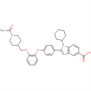 347166-95-4  1H-Benzimidazole-5-carboxylic acid,2-[4-[2-[(1-acetyl-4-piperidinyl)methoxy]phenoxy]phenyl]-1-cyclohexyl-