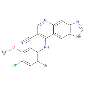 348617-52-7  1H-Imidazo[4,5-g]quinoline-7-carbonitrile,8-[(2-bromo-4-chloro-5-methoxyphenyl)amino]-