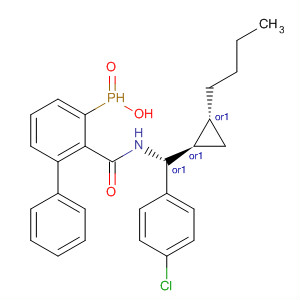 349451-14-5  Phosphinic amide,N-[(R)-[(1R,2R)-2-butylcyclopropyl](4-chlorophenyl)methyl]-P,P-diphenyl-, rel-