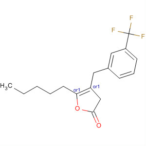 349661-53-6  2(3H)-Furanone, dihydro-5-pentyl-4-[[3-(trifluoromethyl)phenyl]methyl]-,(4R,5S)-rel-