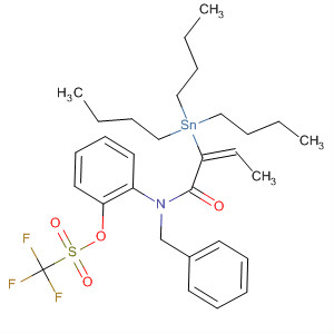 350009-71-1  Methanesulfonic acid, trifluoro-,2-[[(2E)-1-oxo-2-(tributylstannyl)-2-butenyl](phenylmethyl)amino]phenylester
