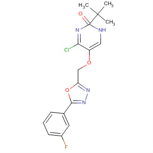 350671-94-2  3(2H)-Pyridazinone,4-chloro-2-(1,1-dimethylethyl)-5-[[5-(3-fluorophenyl)-1,3,4-oxadiazol-2-yl]methoxy]-