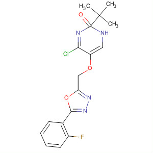 350671-96-4  3(2H)-Pyridazinone,4-chloro-2-(1,1-dimethylethyl)-5-[[5-(2-fluorophenyl)-1,3,4-oxadiazol-2-yl]methoxy]-