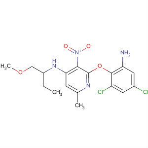 351377-94-1  4-Pyridinamine,2-(2-amino-4,6-dichlorophenoxy)-N-[1-(methoxymethyl)propyl]-6-methyl-3-nitro-