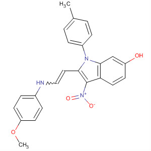 352553-03-8  1H-Indol-6-ol,2-[2-[(4-methoxyphenyl)amino]ethenyl]-1-(4-methylphenyl)-3-nitro-