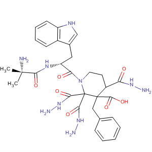 353289-95-9  3-Piperidinecarboxylic acid,1-(2-methylalanyl-D-tryptophyl)-3-(phenylmethyl)-, trimethylhydrazide