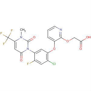 353292-39-4  Acetic acid,[[3-[2-chloro-5-[3,6-dihydro-3-methyl-2,6-dioxo-4-(trifluoromethyl)-1(2H)-pyrimidinyl]-4-fluorophenoxy]-2-pyridinyl]oxy]-