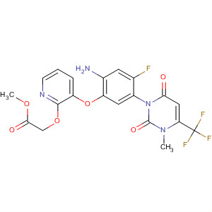 353293-00-2  Acetic acid,[[3-[2-amino-5-[3,6-dihydro-3-methyl-2,6-dioxo-4-(trifluoromethyl)-1(2H)-pyrimidinyl]-4-fluorophenoxy]-2-pyridinyl]oxy]-, methyl ester