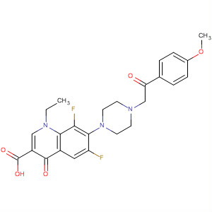 353793-91-6  3-Quinolinecarboxylic acid,1-ethyl-6,8-difluoro-1,4-dihydro-7-[4-[2-(4-methoxyphenyl)-2-oxoethyl]-1-piperazinyl]-4-oxo-