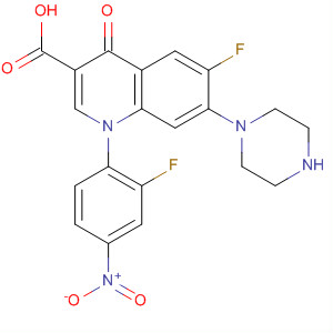 353794-09-9  3-Quinolinecarboxylic acid,6-fluoro-1-(2-fluoro-4-nitrophenyl)-1,4-dihydro-4-oxo-7-(1-piperazinyl)-