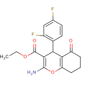 354553-18-7  4H-1-Benzopyran-3-carboxylic acid,2-amino-4-(2,4-difluorophenyl)-5,6,7,8-tetrahydro-5-oxo-, ethyl ester
