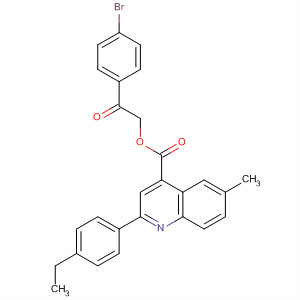 354771-85-0  4-Quinolinecarboxylic acid, 2-(4-ethylphenyl)-6-methyl-,2-(4-bromophenyl)-2-oxoethyl ester 354771-85-0  4-Quinolinecarboxylic acid, 2-(4-ethylphenyl)-6-methyl-,2-(4-bromophenyl)-2-oxoethyl ester