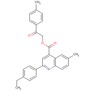 354771-87-2  4-Quinolinecarboxylic acid, 2-(4-ethylphenyl)-6-methyl-,2-(4-methylphenyl)-2-oxoethyl ester 354771-87-2  4-Quinolinecarboxylic acid, 2-(4-ethylphenyl)-6-methyl-,2-(4-methylphenyl)-2-oxoethyl ester