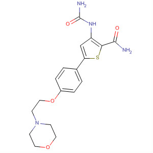 354811-11-3  2-Thiophenecarboxamide,3-[(aminocarbonyl)amino]-5-[4-[2-(4-morpholinyl)ethoxy]phenyl]-