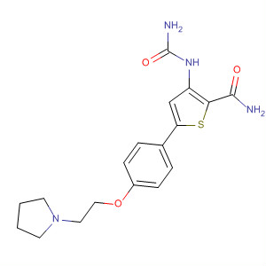 354811-12-4  2-Thiophenecarboxamide,3-[(aminocarbonyl)amino]-5-[4-[2-(1-pyrrolidinyl)ethoxy]phenyl]-