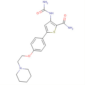 354811-13-5  2-Thiophenecarboxamide,3-[(aminocarbonyl)amino]-5-[4-[2-(1-piperidinyl)ethoxy]phenyl]-