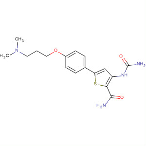 354811-14-6  2-Thiophenecarboxamide,3-[(aminocarbonyl)amino]-5-[4-[3-(dimethylamino)propoxy]phenyl]-