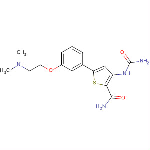 354811-15-7  2-Thiophenecarboxamide,3-[(aminocarbonyl)amino]-5-[3-[2-(dimethylamino)ethoxy]phenyl]-