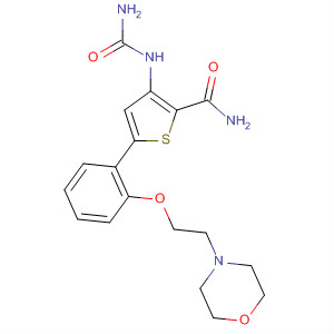 354811-20-4  2-Thiophenecarboxamide,3-[(aminocarbonyl)amino]-5-[2-[2-(4-morpholinyl)ethoxy]phenyl]-