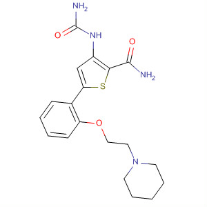 354811-26-0  2-Thiophenecarboxamide,3-[(aminocarbonyl)amino]-5-[2-[2-(1-piperidinyl)ethoxy]phenyl]-