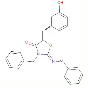 357420-27-0  4-Thiazolidinone,5-[(3-hydroxyphenyl)methylene]-3-(phenylmethyl)-2-[(phenylmethyl)imino]-