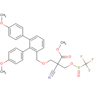 357610-54-9  Propanoic acid,3-[bis(4-methoxyphenyl)phenylmethoxy]-2-cyano-2-[[[(trifluoromethyl)sulfonyl]oxy]methyl]-, methyl ester