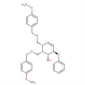 357625-15-1  3-Cyclohexen-1-ol,5,6-bis[[(4-methoxyphenyl)methoxy]methyl]-2-phenoxy-, (1R,2R,5R,6S)-