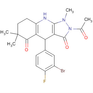 359867-15-5  1H-Pyrazolo[3,4-b]quinoline-3,5(2H,6H)-dione,2-acetyl-4-(3-bromo-4-fluorophenyl)-4,7,8,9-tetrahydro-1,6,6-trimethyl-
