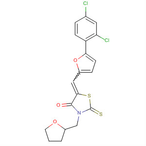 324070-83-9  4-Thiazolidinone,5-[[5-(2,4-dichlorophenyl)-2-furanyl]methylene]-3-[(tetrahydro-2-furanyl)methyl]-2-thioxo-
