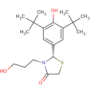 325172-10-9  4-Thiazolidinone,2-[3,5-bis(1,1-dimethylethyl)-4-hydroxyphenyl]-3-(3-hydroxypropyl)-,(2S)-