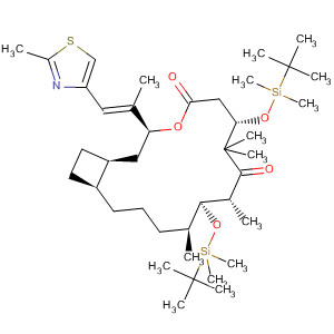 329010-14-2  4-Oxabicyclo[14.2.0]octadecane-5,9-dione,7,11-bis[[(1,1-dimethylethyl)dimethylsilyl]oxy]-8,8,10,12-tetramethyl-3-[(1E)-1-methyl-2-(2-methyl-4-thiazolyl)ethenyl]-,(1S,3S,7S,10R,11S,12S,16S)-