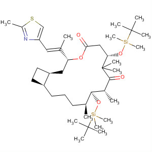 329010-15-3  4-Oxabicyclo[14.2.0]octadecane-5,9-dione,7,11-bis[[(1,1-dimethylethyl)dimethylsilyl]oxy]-8,8,10,12-tetramethyl-3-[(1E)-1-methyl-2-(2-methyl-4-thiazolyl)ethenyl]-,(1S,3R,7S,10R,11S,12S,16S)-
