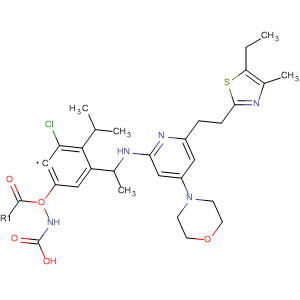 329716-61-2  Carbamic acid,[3-chloro-5-[1-[[6-[2-(5-ethyl-4-methyl-2-thiazolyl)ethyl]-4-(4-morpholinyl)-2-pyridinyl]amino]ethyl]phenyl]-, 1-methylethyl ester