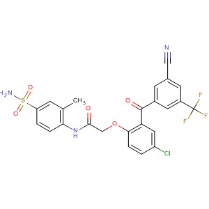 329940-99-0  Acetamide,N-[4-(aminosulfonyl)-2-methylphenyl]-2-[4-chloro-2-[3-cyano-5-(trifluoromethyl)benzoyl]phenoxy]-