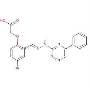 330820-00-3  Acetic acid,[4-bromo-2-[[(5-phenyl-1,2,4-triazin-3-yl)hydrazono]methyl]phenoxy]-
