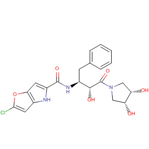 332098-40-5  4H-Furo[3,2-b]pyrrole-5-carboxamide,2-chloro-N-[(1S,2R)-3-[(3S,4R)-3,4-dihydroxy-1-pyrrolidinyl]-2-hydroxy-3-oxo-1-(phenylmethyl)propyl]-