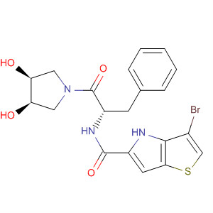 332098-44-9  4H-Thieno[3,2-b]pyrrole-5-carboxamide,3-bromo-N-[(1S)-2-[(3S,4R)-3,4-dihydroxy-1-pyrrolidinyl]-2-oxo-1-(phenylmethyl)ethyl]-
