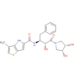 332098-49-4  4H-Thieno[3,2-b]pyrrole-5-carboxamide,N-[(1S,2R)-3-[(3S,4R)-3,4-dihydroxy-1-pyrrolidinyl]-2-hydroxy-3-oxo-1-(phenylmethyl)propyl]-3-methyl-