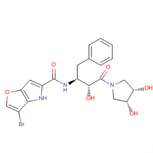 332098-55-2  4H-Furo[3,2-b]pyrrole-5-carboxamide,3-bromo-N-[(1S,2R)-3-[(3S,4R)-3,4-dihydroxy-1-pyrrolidinyl]-2-hydroxy-3-oxo-1-(phenylmethyl)propyl]-
