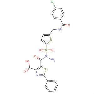 332360-51-7  4-Thiazolecarboxylic acid, 2-phenyl-,2-[[5-[[(4-chlorobenzoyl)amino]methyl]-2-thienyl]sulfonyl]hydrazide