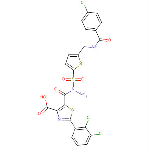 332360-60-8  4-Thiazolecarboxylic acid, 2-(2,3-dichlorophenyl)-,2-[[5-[[(4-chlorobenzoyl)amino]methyl]-2-thienyl]sulfonyl]hydrazide